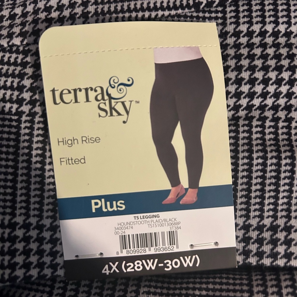 Terra & Sky Plus Size Black High Rise Leggings